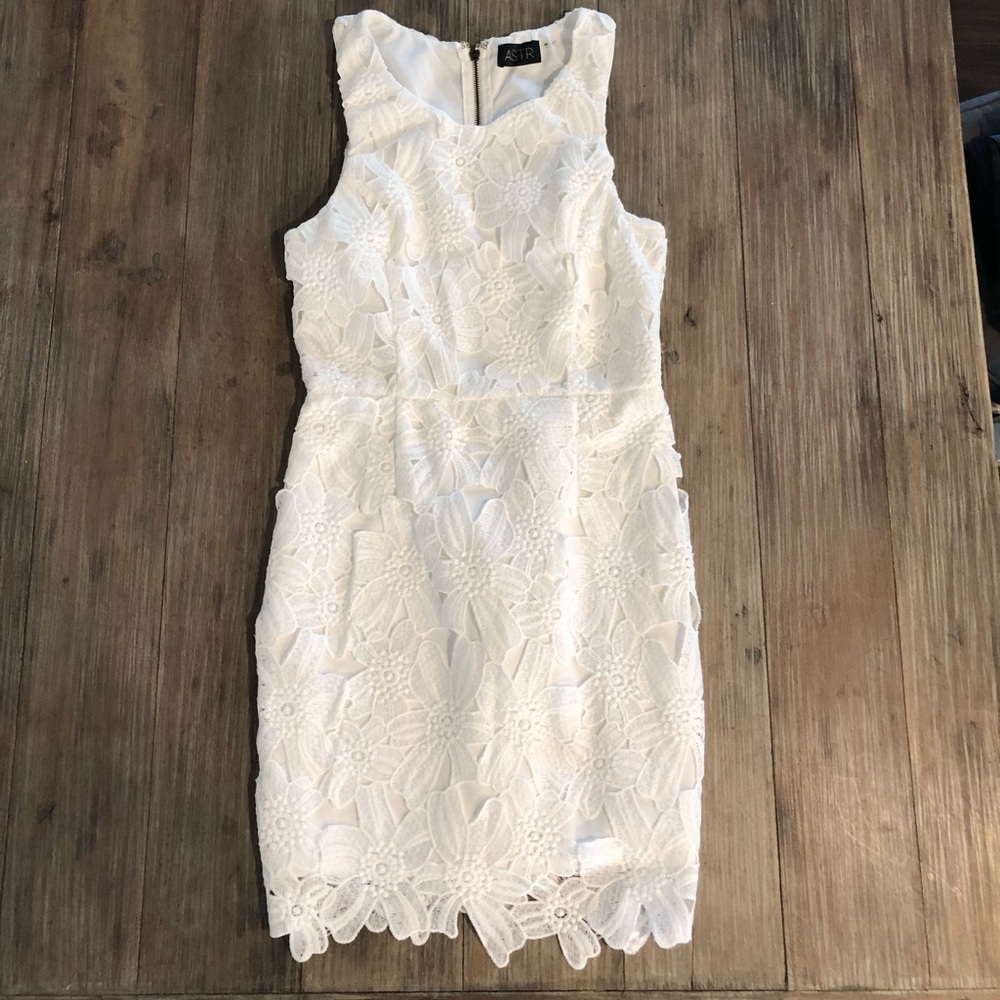 White Lace Body Con Dress